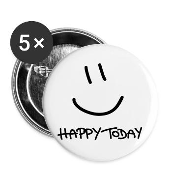 Heureux aujourd’hui - Lot de 5 grands badges (56 mm) - blanc - Devant
