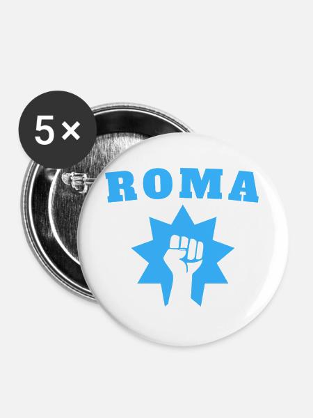 Roma - Buttons groß 56 mm (5er Pack) - Weiß