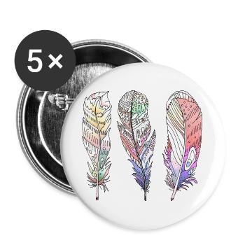 Stylo - Lot de 5 grands badges (56 mm) - blanc - Devant