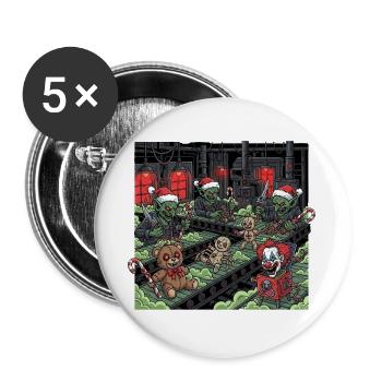 Horror Christmas Zombie Creepy Gothic Gnome - Buttons large 2.2''/56 mm (5-pack) - white - Front