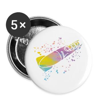 Bob Team Anschieber Bob - Buttons groß 56 mm (5er Pack) - Weiß - Vorne