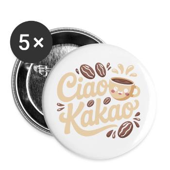 Ciao Cocoa Hot Chocolate Hot Chocolate Goodbye - Buttons large 2.2''/56 mm (5-pack) - white - Front
