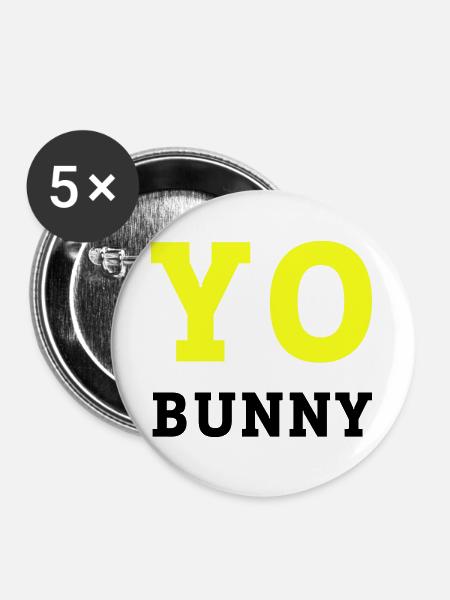 YO BUNNY  - Buttons groß 56 mm (5er Pack) - Weiß