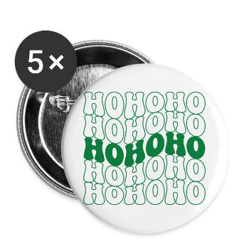 Hohoho Christmas Vintage - Buttons large 2.2''/56 mm (5-pack) - white - Front