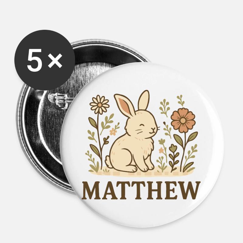 Matthew - Buttons large 2.2''/56 mm (5-pack) - white