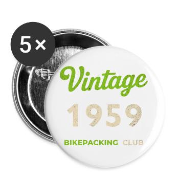 Millésime 1959 – Année de naissance rétro du Bikepacking Club - Lot de 5 grands badges (56 mm) - blanc - Devant