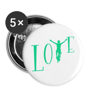 J’adore le vélo - Lot de 5 grands badges (56 mm) - blanc - Devant