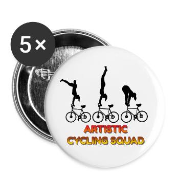 Équipe de cascades acrobatiques de l’équipe Acrobatique Équipe Art Fun - Lot de 5 grands badges (56 mm) - blanc - Devant