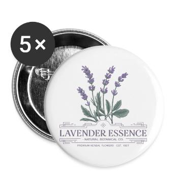 Lavendel Vintage - Buttons groß 56 mm (5er Pack) - Weiß - Vorne