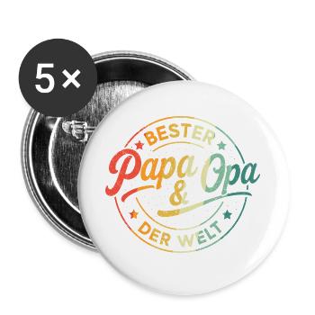 Grandpa Father's Day Gift Ideas Dad Daddy Father's Day - Buttons large 2.2''/56 mm (5-pack) - white - Front