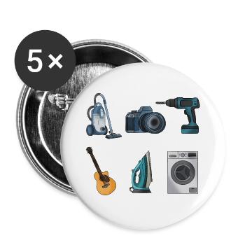 Everyday Gadgets Collage: Home & Hobby - Buttons large 2.2''/56 mm (5-pack) - white - Front