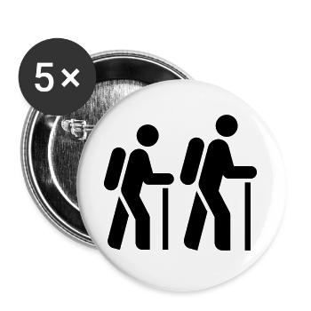 Hiker, Pilgrim, Tourist, Pilgrimage Route - Buttons large 2.2''/56 mm (5-pack) - white - Front