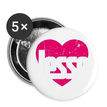 I Love Jesse Pinkes Herz Ich liebe Jesse - Buttons groß 56 mm (5er Pack) - Weiß - Vorne