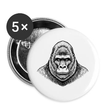 Gorilla - Buttons groß 56 mm (5er Pack) - Weiß - Vorne
