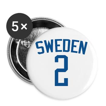 Sweden 5 – Sports Design - Buttons large 2.2''/56 mm (5-pack) - white - Front