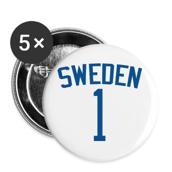 Sweden 1 – Sports Design - Buttons large 2.2''/56 mm (5-pack) - white - Front