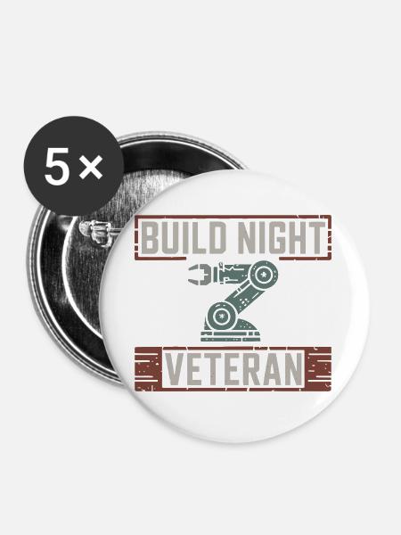 Roboterteam-elterngeschenk - Buttons groß 56 mm (5er Pack) - Weiß