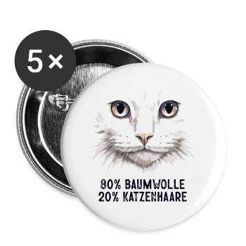 Katzenmama Geschenke Katzen Mama Katzenliebhaberin - Buttons groß 56 mm (5er Pack) - Weiß - Vorne