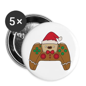 Gingerbread Video Game Controller Christmas Player - Buttons large 2.2''/56 mm (5-pack) - white - Front
