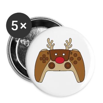 Reindeer Video Game Controller Christmas Player - Buttons large 2.2''/56 mm (5-pack) - white - Front