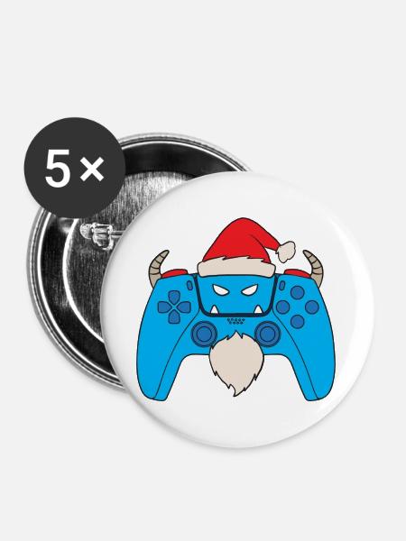 Yeti Videospiel-Controller Weihnachts-Gamer Yeti - Buttons groß 56 mm (5er Pack) - Weiß