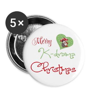 K-Drama Christmas Romance de Noël - Buttons large 2.2''/56 mm (5-pack) - white - Front