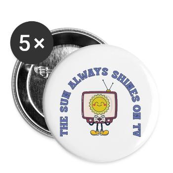 The Sun Always Shines On TV Retro Comic - Buttons groß 56 mm (5er Pack) - Weiß - Vorne