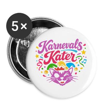 Costume de carnaval de chat - Lot de 5 grands badges (56 mm) - blanc - Devant