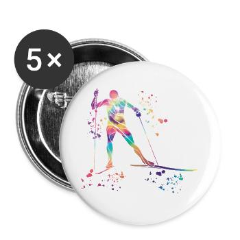 Cross-country skiing Cross-country skiing - Buttons large 2.2''/56 mm (5-pack) - white - Front
