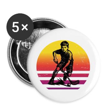 Message clair sur floorball - Lot de 5 grands badges (56 mm) - blanc - Devant