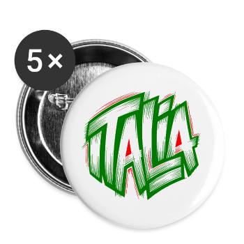 Italia Graffiti grün-rot - Buttons groß 56 mm (5er Pack) - Weiß - Vorne