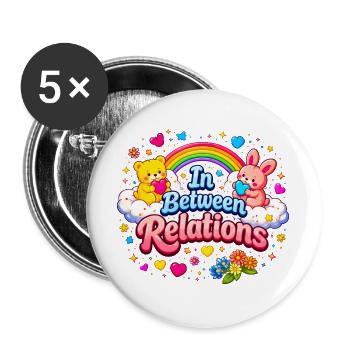 In Between Relations Cute Couple Theme - Buttons large 2.2''/56 mm (5-pack) - white - Front
