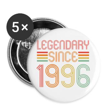 Legendary since 1996, Retro, Birthday - Buttons large 2.2''/56 mm (5-pack) - white - Front