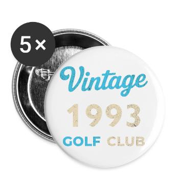 Vintage 1993 Golf Club Retro Geburtsjahr Geschenk - Buttons groß 56 mm (5er Pack) - Weiß - Vorne