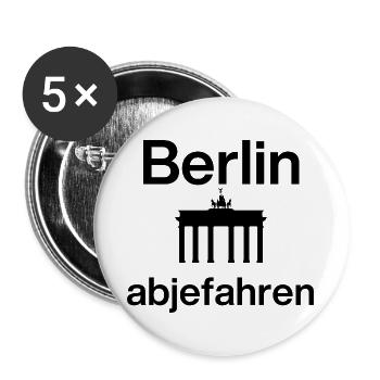 Berlin abjefahren, City Pulse! Brandenburger Tor - Buttons groß 56 mm (5er Pack) - Weiß - Vorne