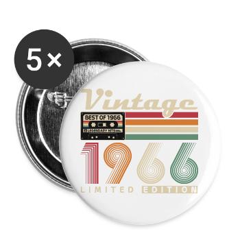 Original 1966 Vintage Vintage Birthday Retro - Buttons large 2.2''/56 mm (5-pack) - white - Front