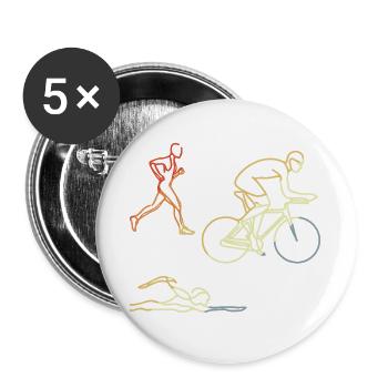 Natation vintage Cyclisme - Lot de 5 grands badges (56 mm) - blanc - Devant