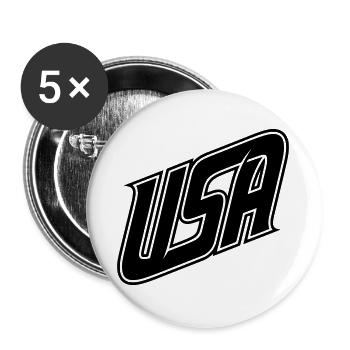 Logo USA - variable de couleur - Lot de 5 grands badges (56 mm) - blanc - Devant