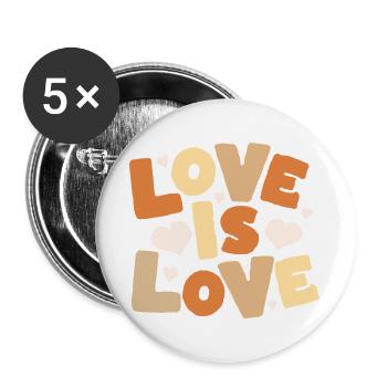 L’amour, c’est l’amour Lettres pastel - Lot de 5 grands badges (56 mm) - blanc - Devant