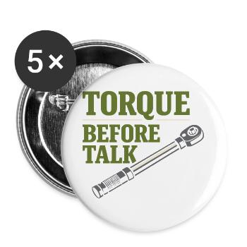 Tractor Mechanic Diesel Repair Tech - Buttons large 2.2''/56 mm (5-pack) - white - Front