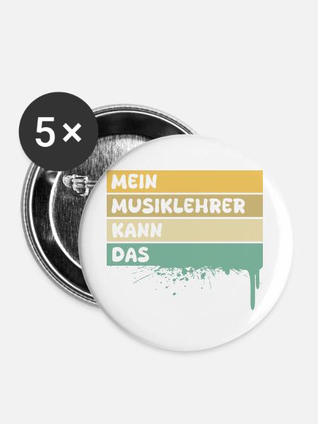 Beruf Musiklehrer - Buttons groß 56 mm (5er Pack) - Weiß