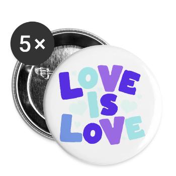 L’amour est amour Cœurs pastel - Lot de 5 grands badges (56 mm) - blanc - Devant