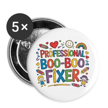 Pediatric Nurse Professional Boo-Boo Fixer Peds RN - Buttons large 2.2''/56 mm (5-pack) - white - Front