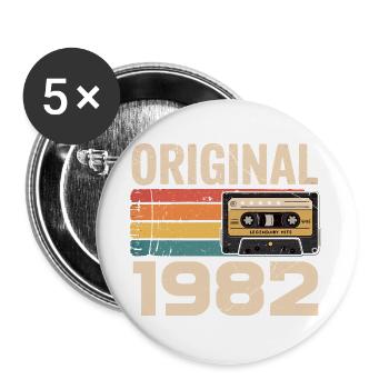 Original 1982 Vintage 1982 Retro Anniversary - Buttons large 2.2''/56 mm (5-pack) - white - Front