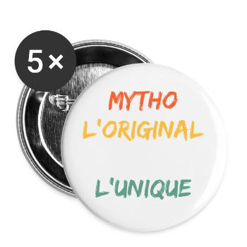 Mytho Original Le Vrai Unique - Lot de 5 grands badges (56 mm) - blanc - Devant