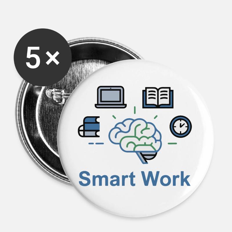 Smart Work Brain Power - Buttons large 2.2''/56 mm (5-pack) - white