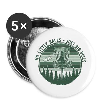 Pas de petites balles, juste de gros disques, drôle de disc golf - Lot de 5 grands badges (56 mm) - blanc - Devant
