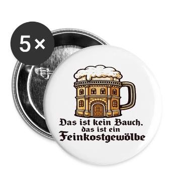 Bierkrug Bauwerk Humor - Buttons groß 56 mm (5er Pack) - Weiß - Vorne