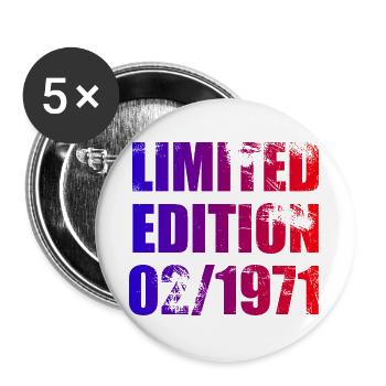 55th Birthday Limited Edition 02/1971 - Buttons large 2.2''/56 mm (5-pack) - white - Front