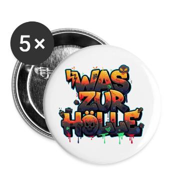 Enfer, Diables & Démons Graffiti urbain de rue - Lot de 5 grands badges (56 mm) - blanc - Devant